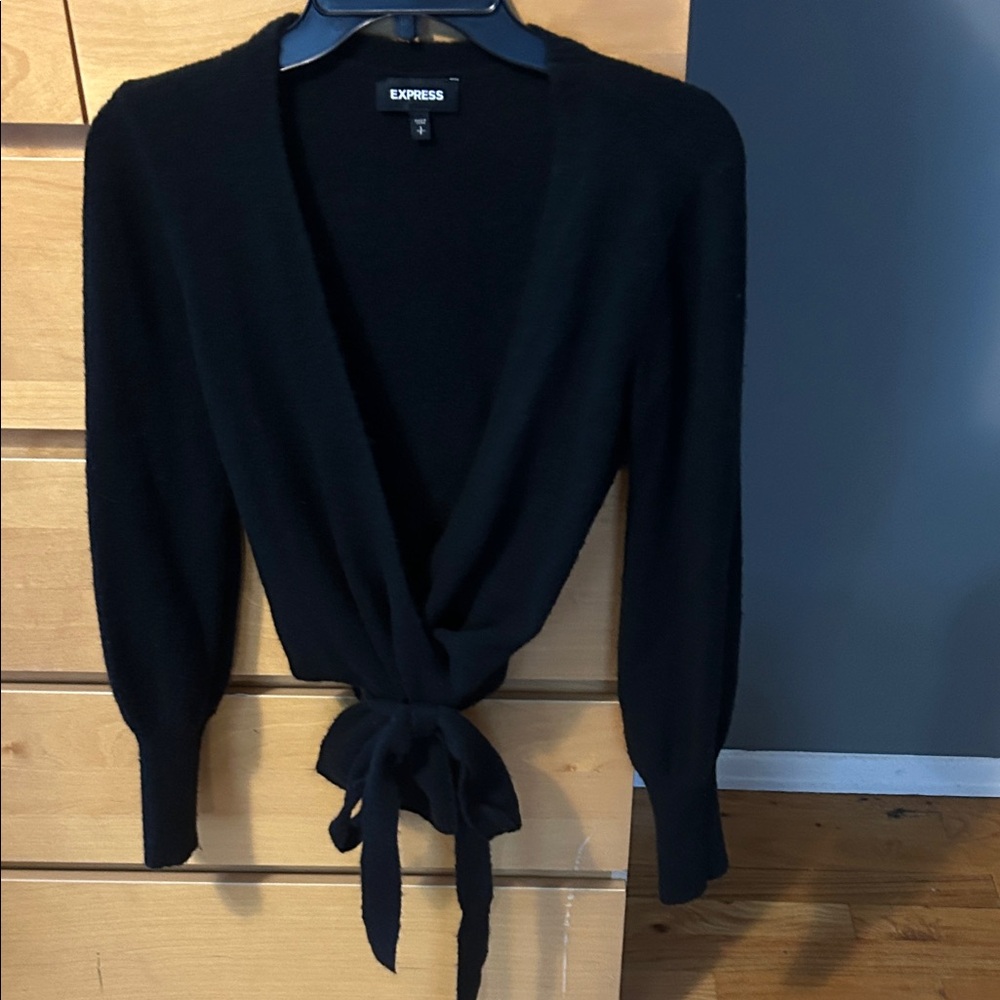 Express Women's Elegant Black Wrap Cardigan